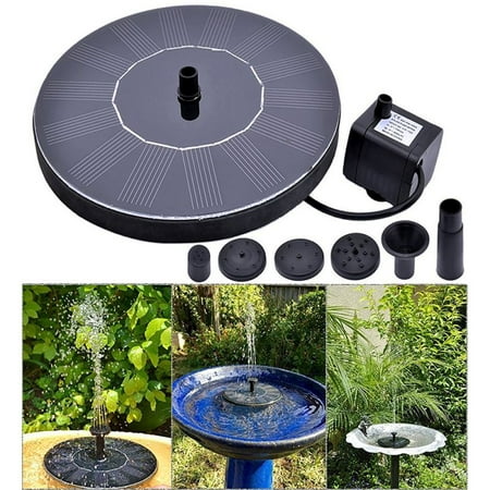 Mini Solar Powered Floating Fountain Pool Water Pump Garden Plants Waterin, With 3 different Spray Heads for Bird
