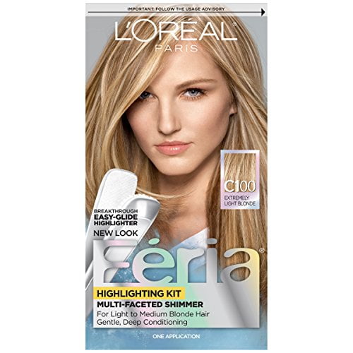 L'Oréal Paris Feria Multi-Faceted Shimmering Permanent Hair Color, C100 Star Lights Extreme (Highlighting Kit), 1 kit Hair Dye L'Oréal Paris Feria Multi-Faceted Shimmering Permanent Hair Color, C100 Star Lights Extreme (Highlighting Kit), 1 kit Hair Dye