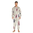 thumbnail image 3 of 1 Piece Adult Onesie Pajamas Cozy & Loose-Fit Sleepsuit Loungewear with Pockets Pink and Purple Dandelions X-Small, 3 of 7