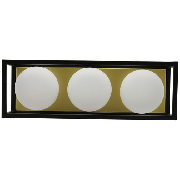 Sunlite 3-Light Vanity Light Fixture, G9 Base Socket, 4W Max, Aged Brass