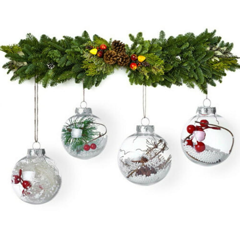 Christmas Decorations, Clear Christmas Ball Plastic Fillable Sphere  Ornament for Xmas Tree/Home Decoration /Wedding/Birthday/Party/Gift Box etc  (8cm, 12Pcs ) 