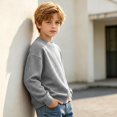 thumbnail image 3 of Abcomgle Boys Shirts Long Sleeve 7-8 Thermal Waffle Crewneck T-Shirts for Boys Winter Basic Boys Tops Loose Shirts for Boys, 3 of 8