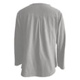 thumbnail image 5 of VNKIDY Women Shirts Summer Solid Color Lightweight Loose Fit Blouse Long Sleeve V Neck Shirt With Button Details For Everyday Wear Versatile Tops, 5 of 5