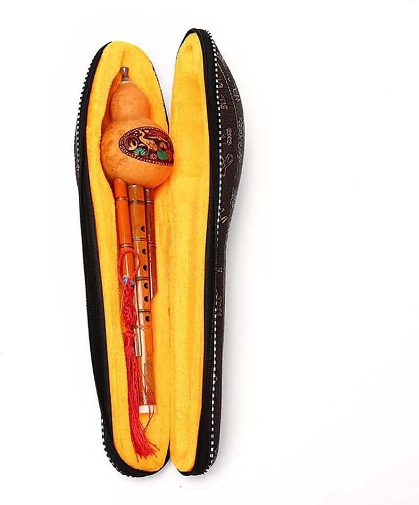 Professional Bamboo Hulusi,Gourd Cucurbit Flute,Chinese Handmade Ethnic Musical Instrument With Case For Beginner Music Lovers[Energy Class A],Key Of C