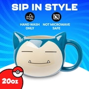 Silver Buffalo Pokemon Snorlax Face Ceramic 3D Sculpted Mug, 20 Ounces