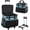 Skyblue, variant on Rolling Cleaning Caddy Bag with Detachable Trolley, Large Cleaning Supplies Organizer with Wheels, Multi Pocket Cleaning Cart with Adjustable Shoulder Strap for Housekeepers & Home Use, Black