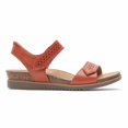 thumbnail image 2 of Cobb Hill Sandale en Cuir Rouge Ocre à Brides Ondulées, 2 of 4