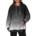 thumbnail image 2 of ZQGJB Ombre Hoodie Tops for Women Fall Casual Tie Dye Gradient Print Long Sleeve Drawstring Hooded Pullover Sweatshirts Loose Oversized Comfy Baggy Sport Shirts Black S, 2 of 7