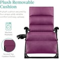 thumbnail image 3 of HYJY Oversized Zero Gravity Chair, Folding Outdoor Patio Recliner, XL Anti Gravity Lounger w/Removable Cushion, Cup Holder, Side Tray, 350lb Capacity - Amethyst Purple, 3 of 8