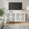 thumbnail image 5 of Joinice Accent Cabinet Set of 2, Storage Cabinet with 2 Doors & Adjustable Shelf for Bedroom,Entryway,Living Room,White, 5 of 7