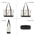 thumbnail image 6 of FORMRS Canvas Laptop Tote Bag for Women with 15.6" Computer Compartments Shoulder Handbag, Beige Rabbits and Carrots, 6 of 7