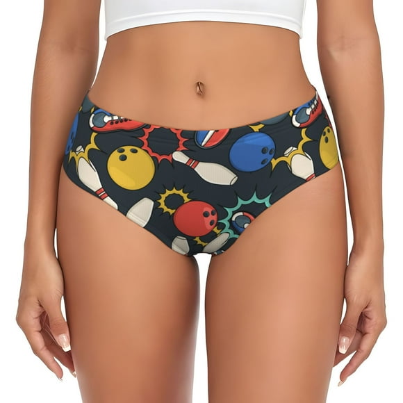 Disketp Bowling Ball for Women's Briefs, Comfortable Cotton Underwear,Comfort Flex Fit Brief-Medium