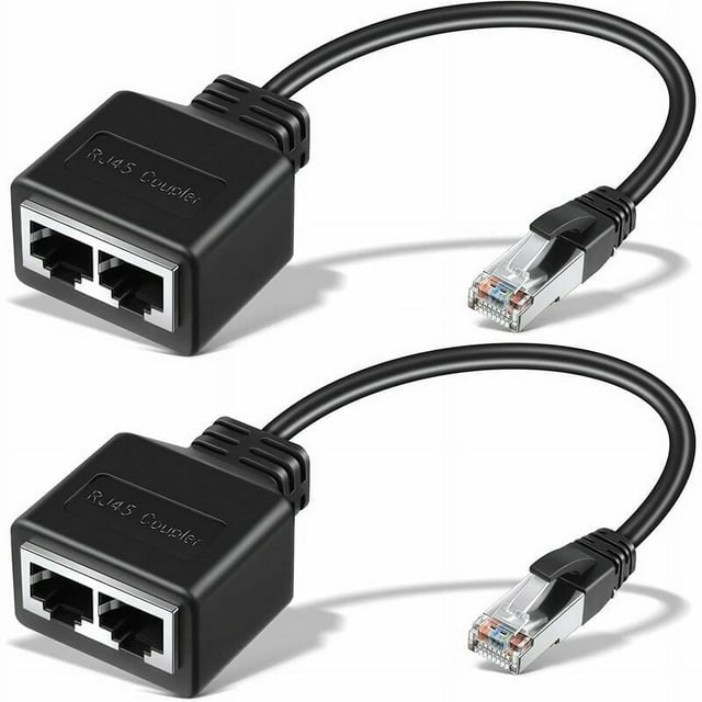 Divisor de red profesional, adaptador RJ45 sin costuras para DSL de alta velocidad, módem de cable compartido y puertos Ethernet, Plug & Play para soluciones de redes domésticas y de oficina (2