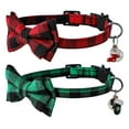 thumbnail image 1 of 2 Pack Christmas Dog Collar, Classical Buffalo Plaid Dog Collars with Removable Bow Tie, Adjustable, 1 of 5