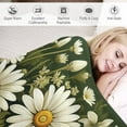 thumbnail image 3 of Throw Blanket Daisy Pattern Sage Green Lightweight Throw Blanket Modern Daisy Floral Flannel Blanket for Winter Bedding Couch And Gift for Women Men 50"x60", 3 of 8