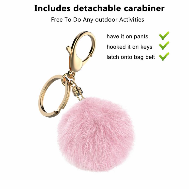 Silicone Protective Case with Faux Fur Pom Pom Keychain for AirPods Pro (2nd  Generation) - Rose Gold - HD Accessory