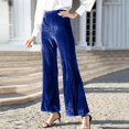 thumbnail image 4 of Autumn Winter Women's Golden Velvet Micro Cropped High Waisted Casual Pants, 4 of 4