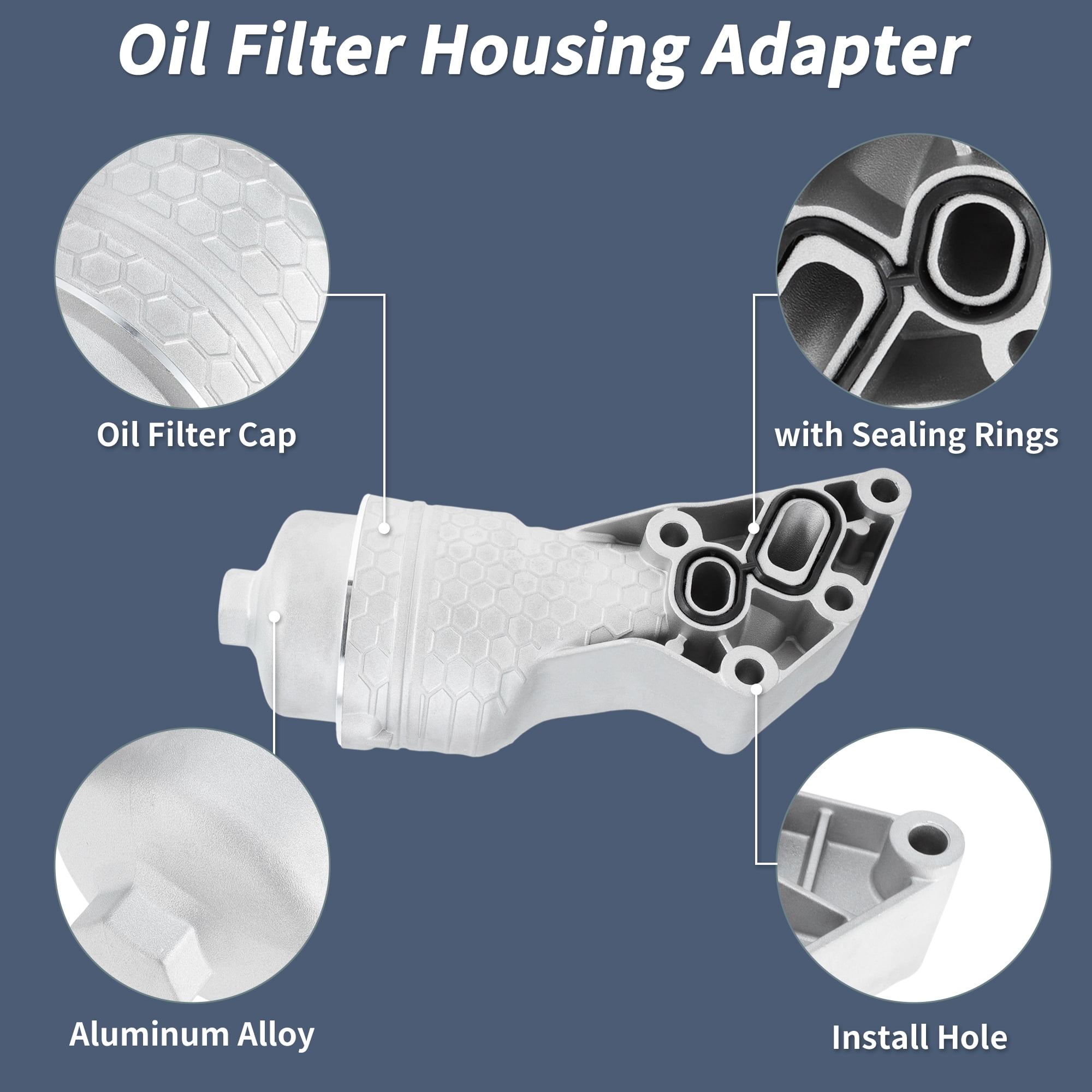 Unique Bargains No.263003LAA0 Upgrade Aluminum Oil Filter Housing Assembly for Hyundai for Genesis G80 Palisade Complete Engine Oil Filter for Kia Sorento Cadenza Sedona 2019-2020 V6 3.3L 3.8L