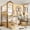 Natural, variant on Harper & Bright Designs Full over Full Bunk Bed with Storage Drawers and Bookshelf, House Bunk Bed Frame with Roof and Windows, Solid Wood Bunk Bed with Playhouse Design, White & Pink
