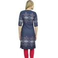 thumbnail image 3 of Bimba Women's Blue Tunic 3/4 Sleeve Printed kurti Kurta Ethnic Dress Wear-24, 3 of 5