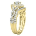 thumbnail image 2 of Dazzlingrock Collection Round White Diamond Swirl Halo Bridal Ring Set for Women (1.00 ctw, Color I-J, Color I2-I3) in 10K Yellow Gold, Size 7, 2 of 5