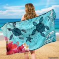 thumbnail image 3 of Kuiaobaty Sea Turtle Print Car Seat Towel Cover After Gym Hibiscus Plumeria Print Sweat Towels for Car Seats Quick-Dry Seat Shield for Truck Sedan SUV, Easy to Install, 3 of 8