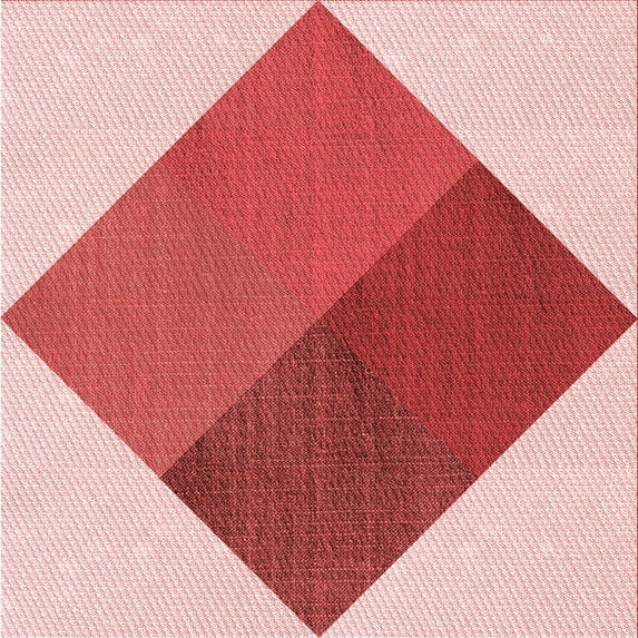 Ahgly Company Machine Washable Indoor Square Transitional Deep Rose Pink Area Rugs, 5' Square