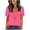 Hot Pink, variant on Women's Summer 2 in 1 Casual Short Sleeve Blouse with Stylish Print Loose Fit Beach Vacation Top Green 2XL