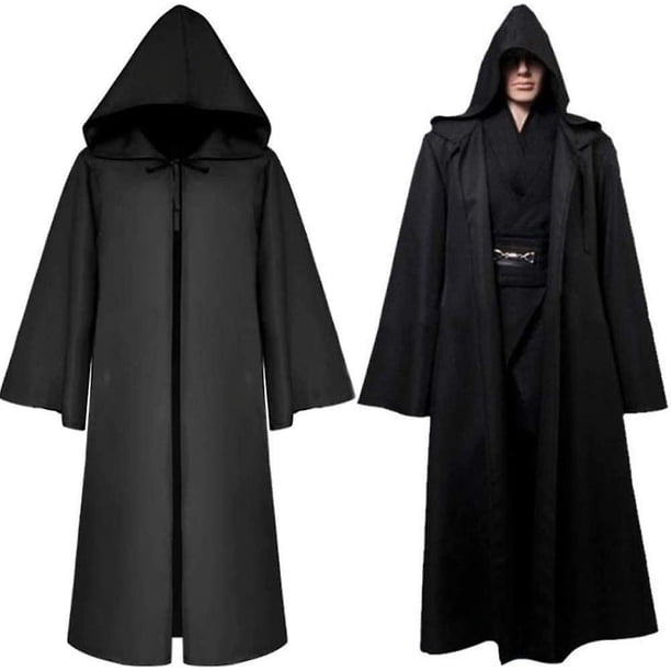 Capa con capucha medieval de Halloween para adultos, capa larga de vampiro de la muerte, disfraz de diablo, poncho, túnica de hechicero, disfraz de mago, disfraz de cosplay gótico para carnaval