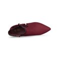 thumbnail image 5 of BLISSFUL STEP Women Bow Pointed Toe Stiletto Heel Ankle Boots Burgundy 5.5, 5 of 8