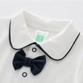 thumbnail image 6 of ZHOGXU Boys Summer Romper Bowtie Short Sleeve Comfortable Breathable Bodysuit Banquet Wedding Jumpsuit,C,0-3 Months, 6 of 7