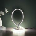 thumbnail image 3 of Lámpara de mesa LED en espiral luz blanca cálida con USB Tmvgtek para pasillos mesita de noche de fiesta luz moderna para habitación, 3 of 9