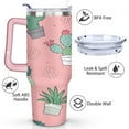thumbnail image 3 of 40 OZ Cactus Coffee Cup Gifts for Women Men Birthday Travel Cup Gifts for Daughter Mom Best Friend Travelers Insulated Stainless Steel Cup with Handle, 3 of 7