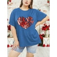 thumbnail image 3 of XCHQRTI Heart T Shirt for Women Plus Size Short Sleeve Shirt Grateful with Love Graphic Tee Oversized Valentine's Day Top, 3 of 6