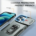 thumbnail image 7 of for iPhone 14 Pro Max Hard Case, with Camera Cover & Kickstand Holder, Built-in 360°Rotate Ring Stand Anti-scratch Drop Protection Magnetic Phone Case for Apple iPhone 14 Pro Max - Gray, 7 of 7