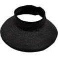 thumbnail image 1 of Sombrero de paja enrollable con ala ancha y visera solar para mujer con protección solar UPF 50+, 1 of 5
