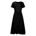 thumbnail image 4 of Cocktail Party Dresses for Women Womens Evening Dress Elegant Short Sleeve Lace Dress Maxi Dress with Asymmetrical Hem for A Evening Outfit, 4 of 6