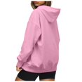 thumbnail image 3 of Womens Oversized Hoodies Long Sleeve Drawstring Lightweight Hooded Sweatshirt Casual Loose Pullover Tops, 3 of 5