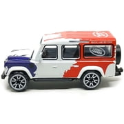 Land Rover Defender 110 White/Red/Blue Above and Beyond Racing Cars 1/60 Diecast Model Car by Majorette