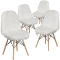 thumbnail image 1 of 4 Pk. Shaggy Dog White Accent Chair, 1 of 8