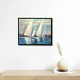 thumbnail image 4 of Framed Painting Wall Art: Abstract Ocean Artwork Coastal Picture Prints on Wood in Modern Style for Home Decor, 4 of 4