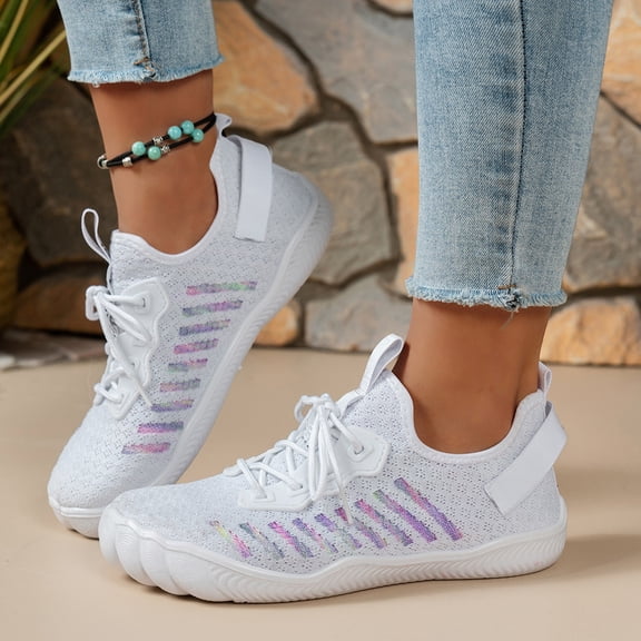NOKIO Men's Bar𝖾𝖿oot Shoes Comfortable Wide Width Sneakers Breathable Mesh Running Shoes Lightweight Casual Sport Walking Shoe Quick-Drying 𝖫a𝖼e Up Athlet𝗂c Shoes