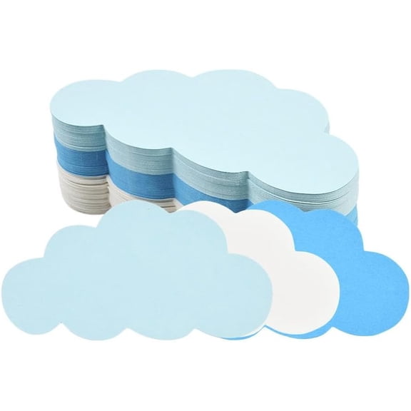 120Pcs Cloud Paper Cutouts Bulletin Board Cut Outs 2.1 x 3.9 Inch Blank Random Colorful Assorted Classroom Small Paper Pieces