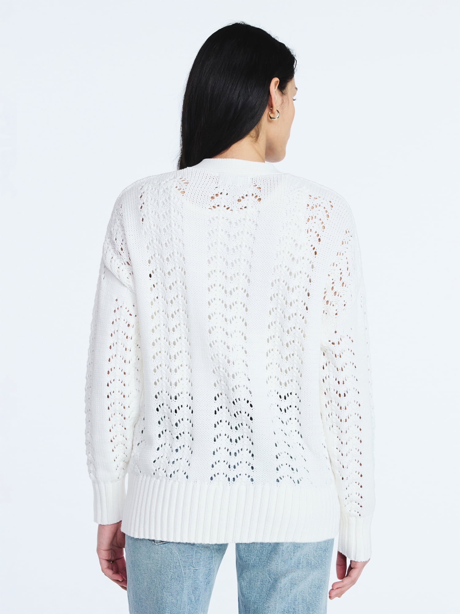 Scoop Women’s V Neck Sweater Cardigan, Midweight, Sizes XS-4X