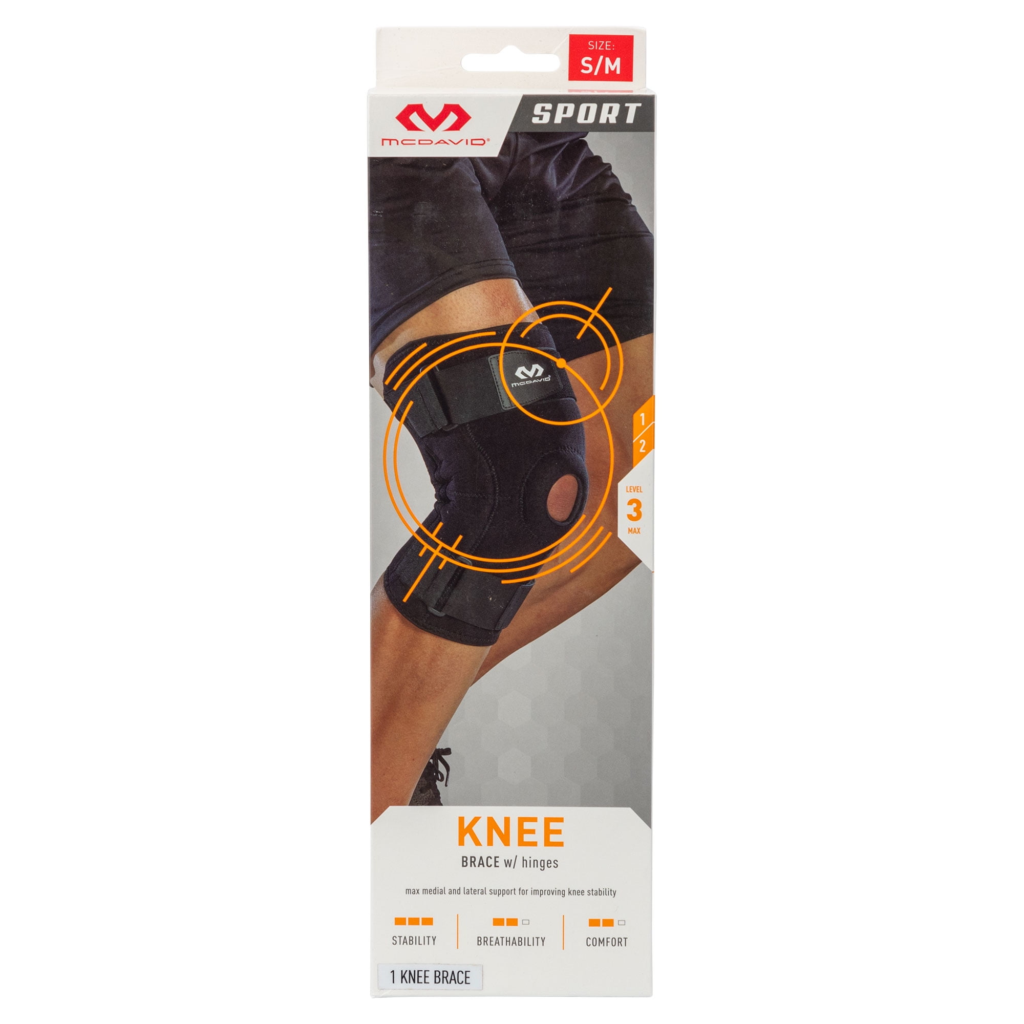 McDavid Sport Knee Brace with Hinges - Black - L/XL