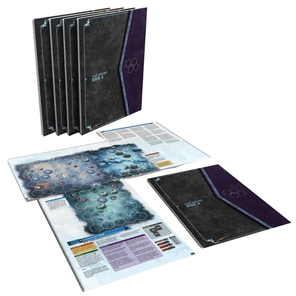 Cephalofair Games Frosthaven Play Surface Books – 4-Book Set – Official Board Game Accessory with Scenario Text & Rules