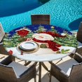 thumbnail image 6 of Navy Blue Snowman Christmas Round Tablecloth, Fitted Table Cover with Elastic for 45"-54" Round Tables, Green Xmas Tree Snowflake Winter Table Cloth Outdoor Dinning Party Waterproof Tablecloths, 6 of 7