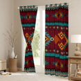 thumbnail image 3 of Manfei Tribal Aztec Kitchen Curtains, Boho Geometric Black Out Curtains Pack of 2 (42x63 Each), Teal, Orange and Maroon, 3 of 6