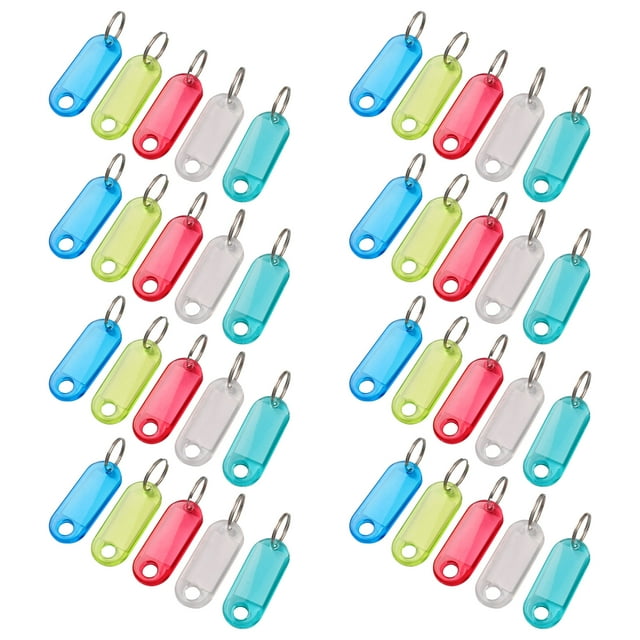 Llaveros de Forma Ovalada de Plástico Unique Bargains etiqueta de Identificación de Habitación de Equipaje 50 Pcs
