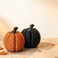 thumbnail image 4 of Mskk 4.3" Resin Wicker Weaving Pattern Pumpkin Halloween Decoration, Artificial Pumpkin Ornament for Tabletop Mantel Shelf Indoor Outdoor Decoration, 4 of 5